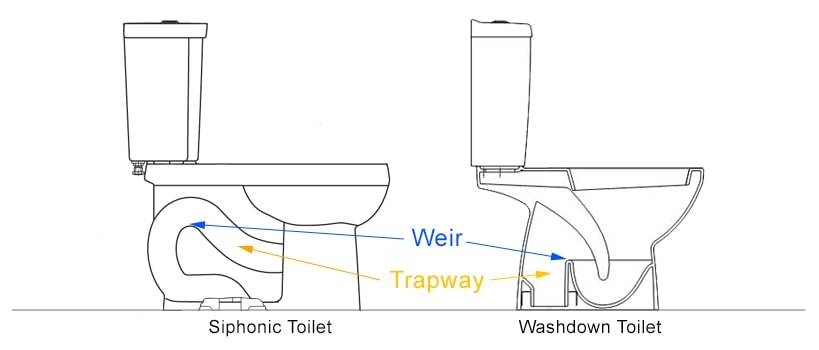Siphonic vs washdown toilet