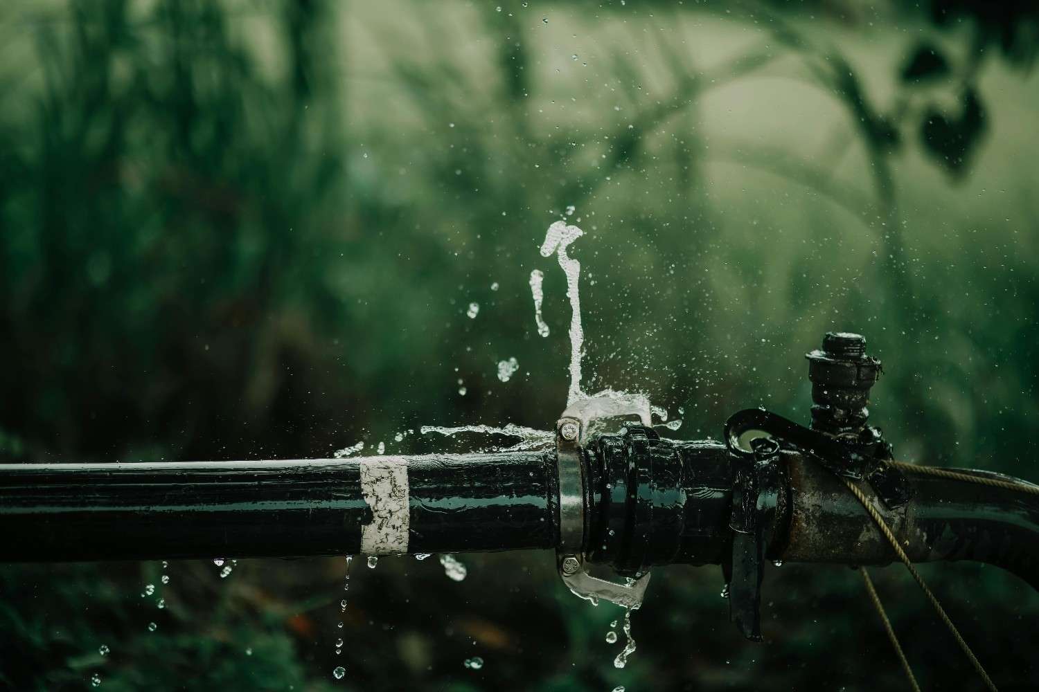 pipes A burst water pipe